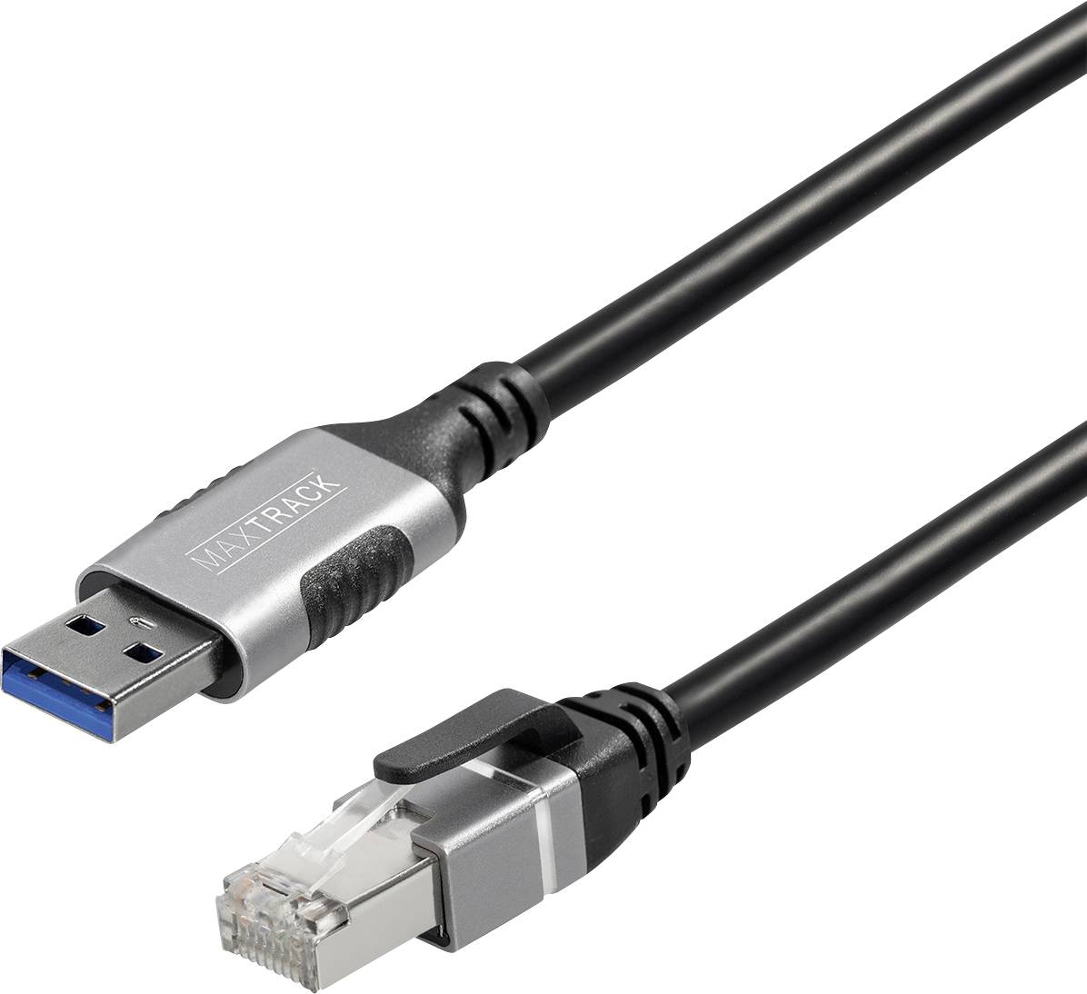 Maxtrack USB 3.0 / RJ45 Nätverk Adapter CAT 6 [1x USB 3.0 – 1x RJ45 hane] 2 m Svart