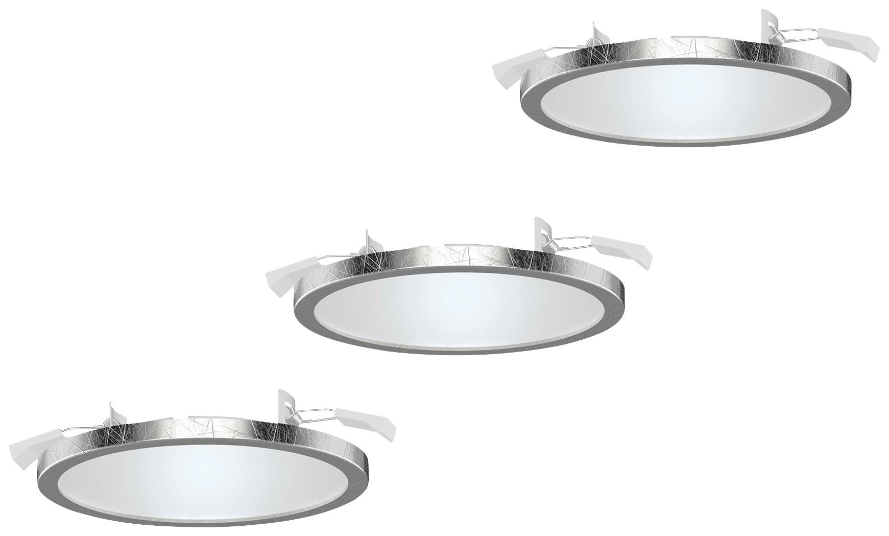 LightMe LM85661 Aqua LED-inbyggnadsbelysning Set 3 st LED GX53 18 W Bladsilver (glänsande)