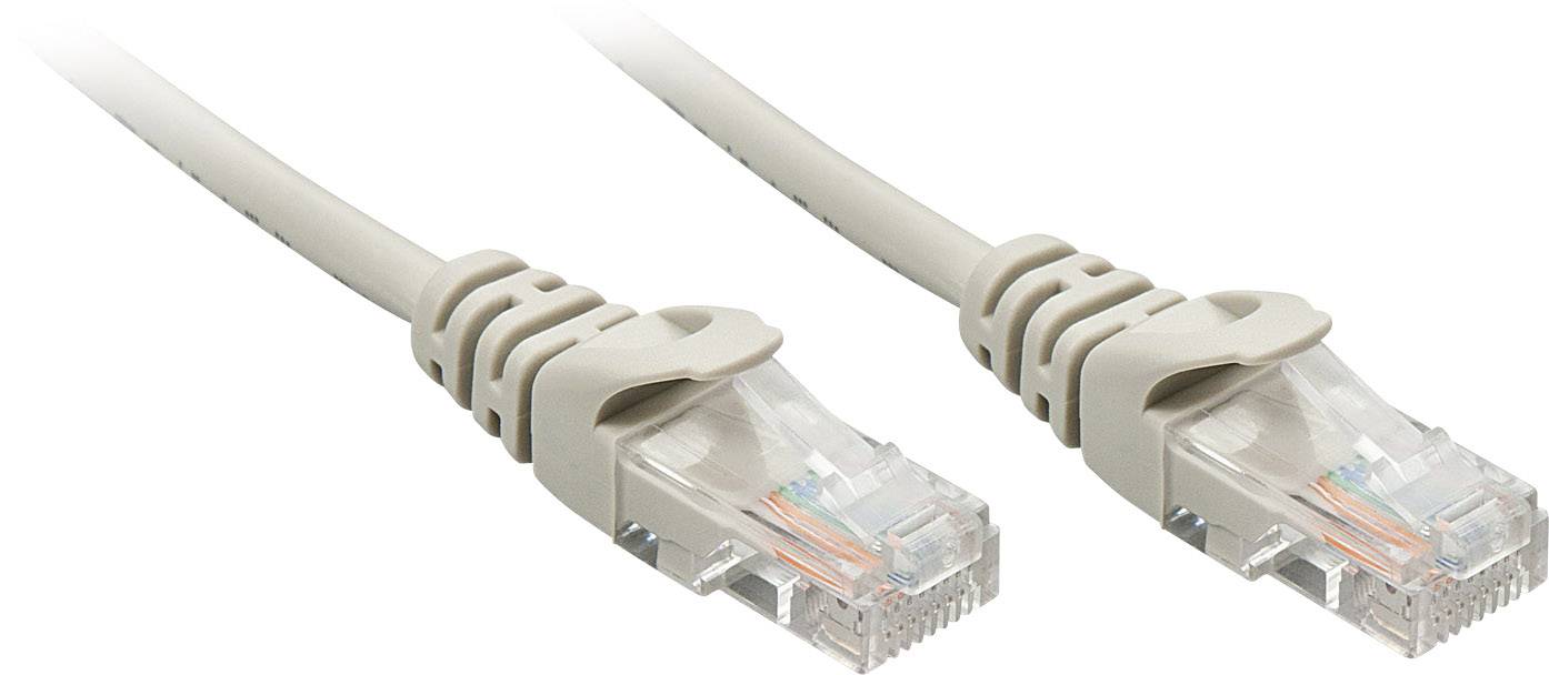 LINDY 48361 RJ45 Nätverkkabel, Patchkabel CAT 5e U/UTP 0.50 m Grå 1 st