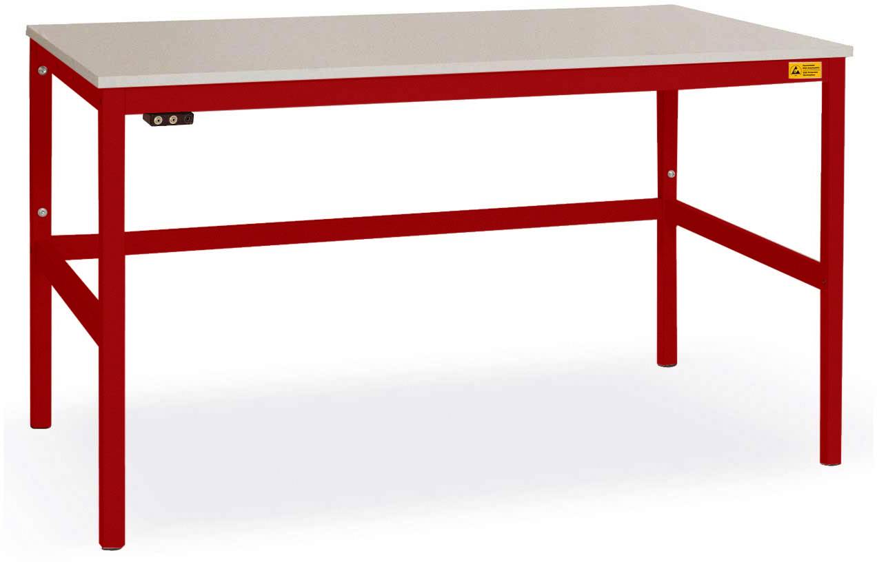 Manuflex LC1056.3003 ESD Arbetsbordmöbel Rubinröd