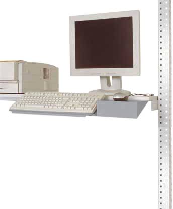 Manuflex ZB3550.9006 Tangentbordsstöd för PACKPOOL med musyta i Aluminiumsilver liknande RAL 9006