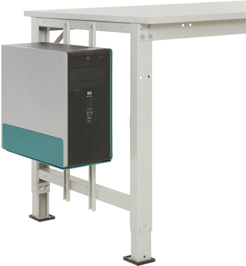 Manuflex LZ3590.5021 ESD ESD-CPU-hållare i vattenblå RAL 5021, BxDxH = 180-250 x 450 x 290 mm