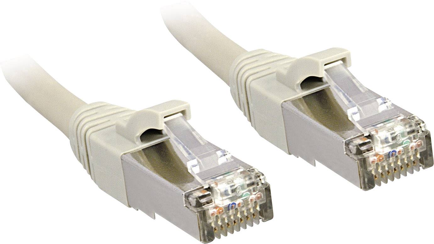 LINDY 45593 RJ45 Nätverkkabel, Patchkabel CAT 6 S/FTP 60.00 m Grå med låsskydd 1 st