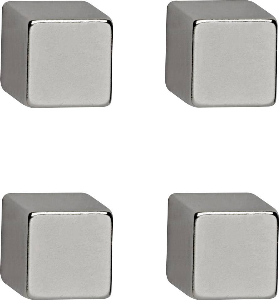 Maul Neodymmagnet MAUL (B x H x D) 10 x 10 x 10 mm Tärning Silver 4 st 6169296