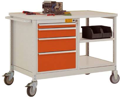Manuflex LW1001.2001 Mobil arbetsbänk Rödorange (RAL 2001)
