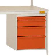 Manuflex LD4832.2001 ESD ESD-chassiunderbyggnad, användbar höjd 500 mm med 4 lådor