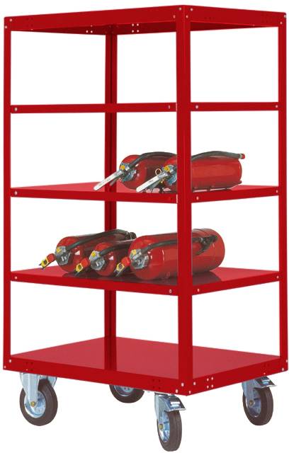 Manuflex TRANSOMOBIL TT4273.3003 Hyllvagn bromsar Stål pulverlackerat Rubinröd