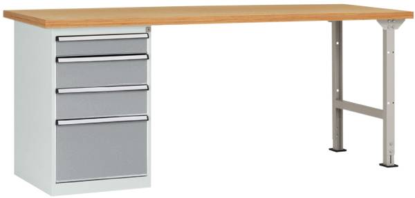 Manuflex WC5110.9006 Arbetsbänksystem Aluminiumsilver