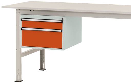 Manuflex AS0003.2001 Underinbyggnad i hölje PACKPOOL, användbar höjd 300 mm med 2 lådor. För bordsdjup 800 mm