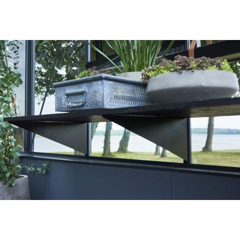 Juliana F04813 Hyllfäste svart, 3-pack 50 cm