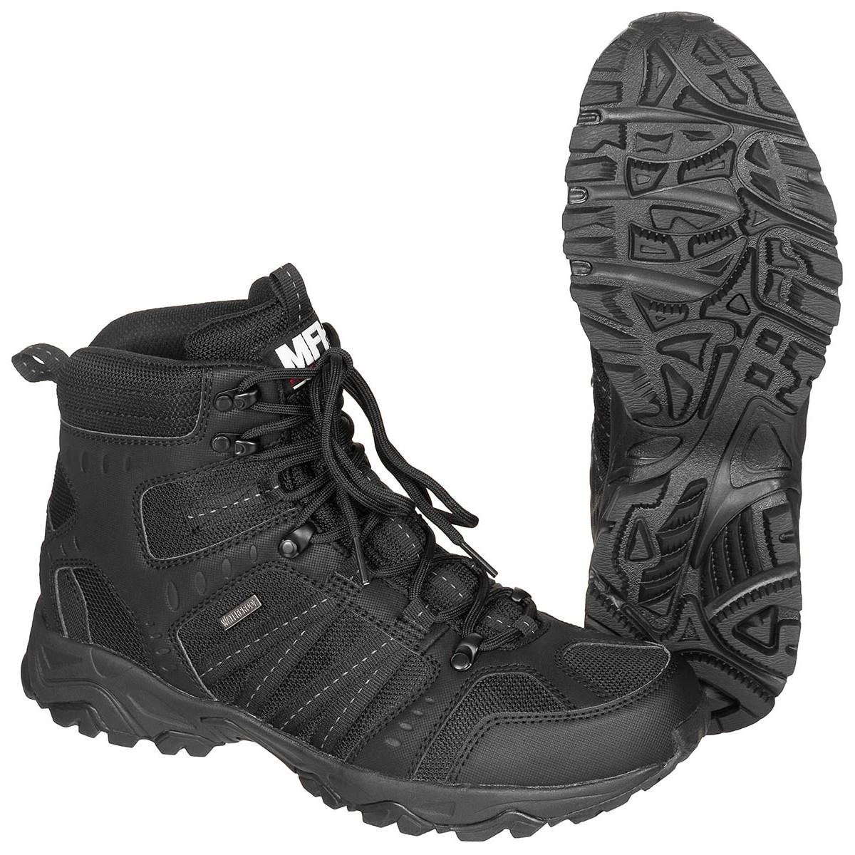 MFH Tactical Combat Boots Vattentät Andas Snabbtorkande HBR-membran Svart