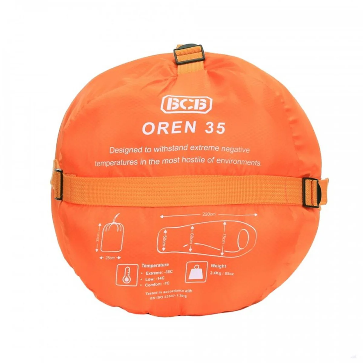 BCB Oren 35 vinter sovsäck för vuxna kallt väder camping utomhus -14°C Orange