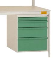 Manuflex LD4832.6011 ESD ESD-chassiunderbyggnad, användbar höjd 500 mm med 4 lådor