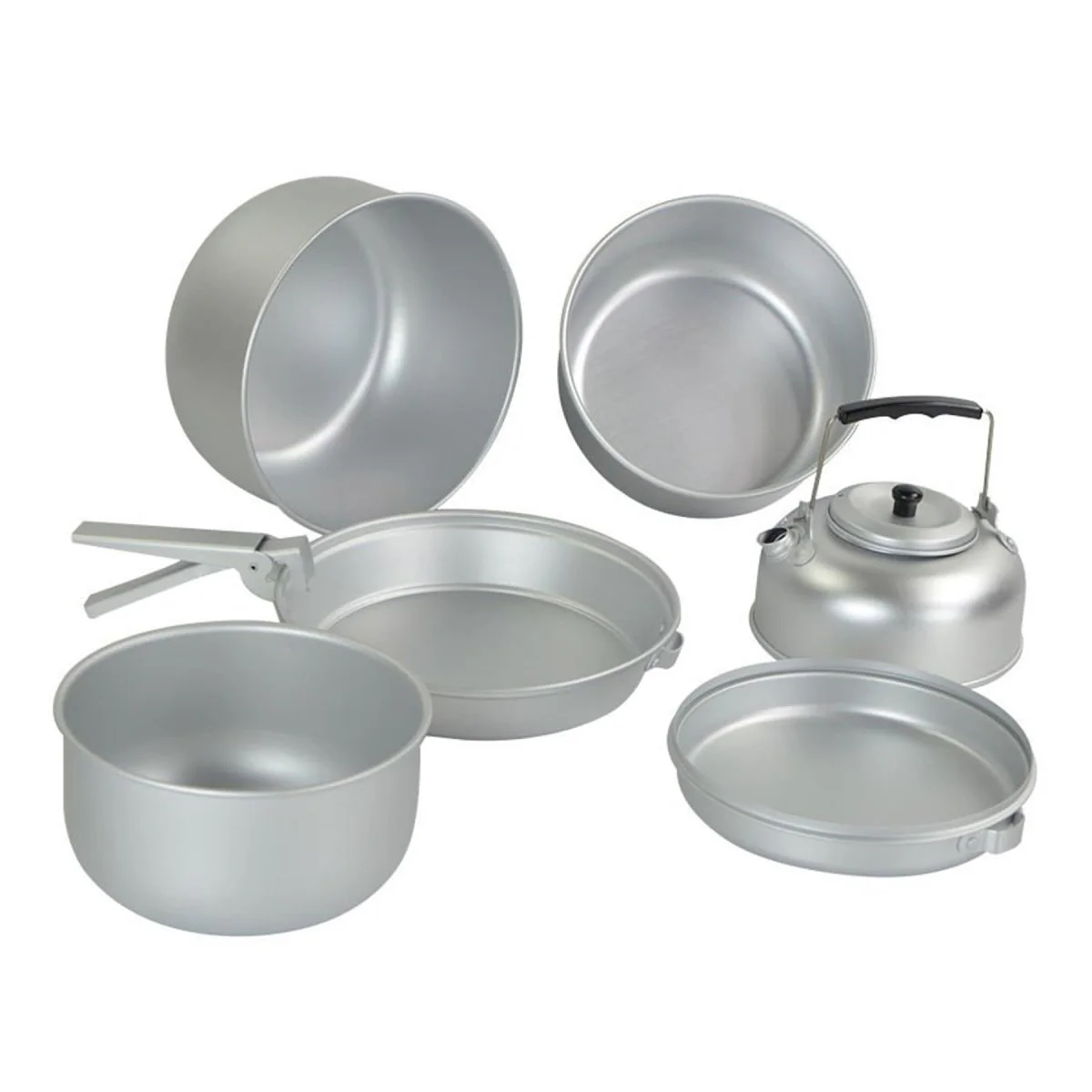 MIL-TEC Camping Cookware Outdoor Camping Cooking Set Pan Pot Kettle Aluminium Set