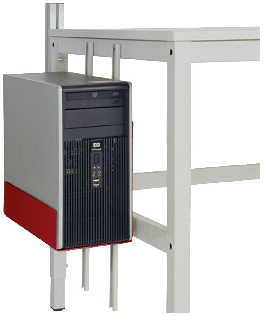 Manuflex ZB3607.3003 CPU-hållare i rubinröd RAL 3003, BxDxH = 180-250 x 450 x 290 mm