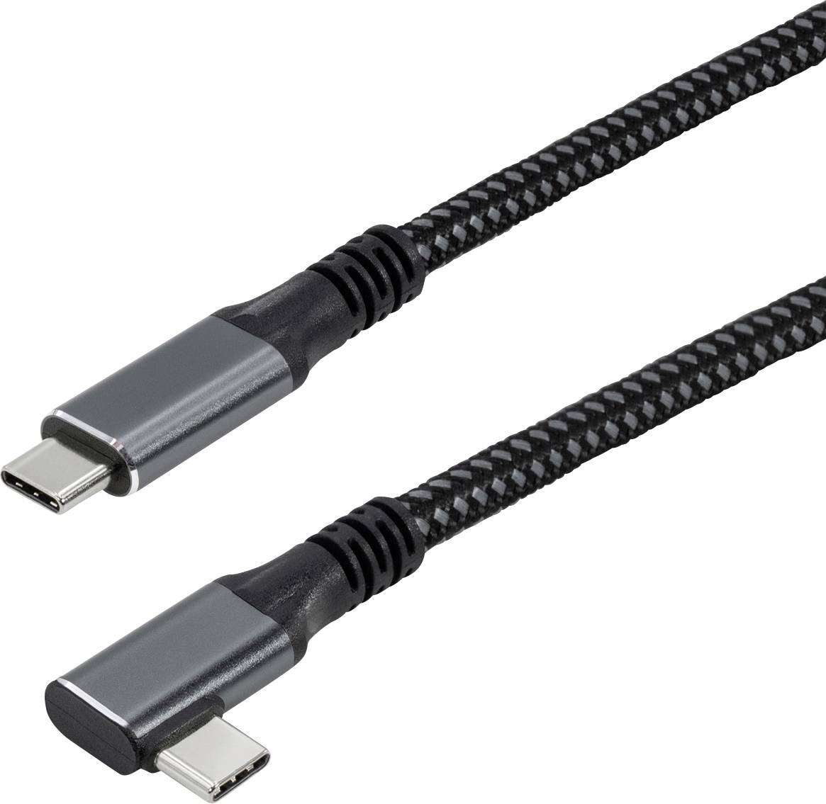 Maxtrack USB-kabel USB 3.2 Gen2 USB-C®-kontakt 3 m Svart Tillämplig kontakt på båda sidor, guldpläterad kontakt, Vinklad