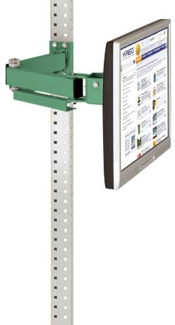 Manuflex ZB3639.6011 Monitorbärare för UNIVERSAL och PROFFS med 500 mm dubbellänk, VESA-adapter 100 mm, i Resedagrön RAL