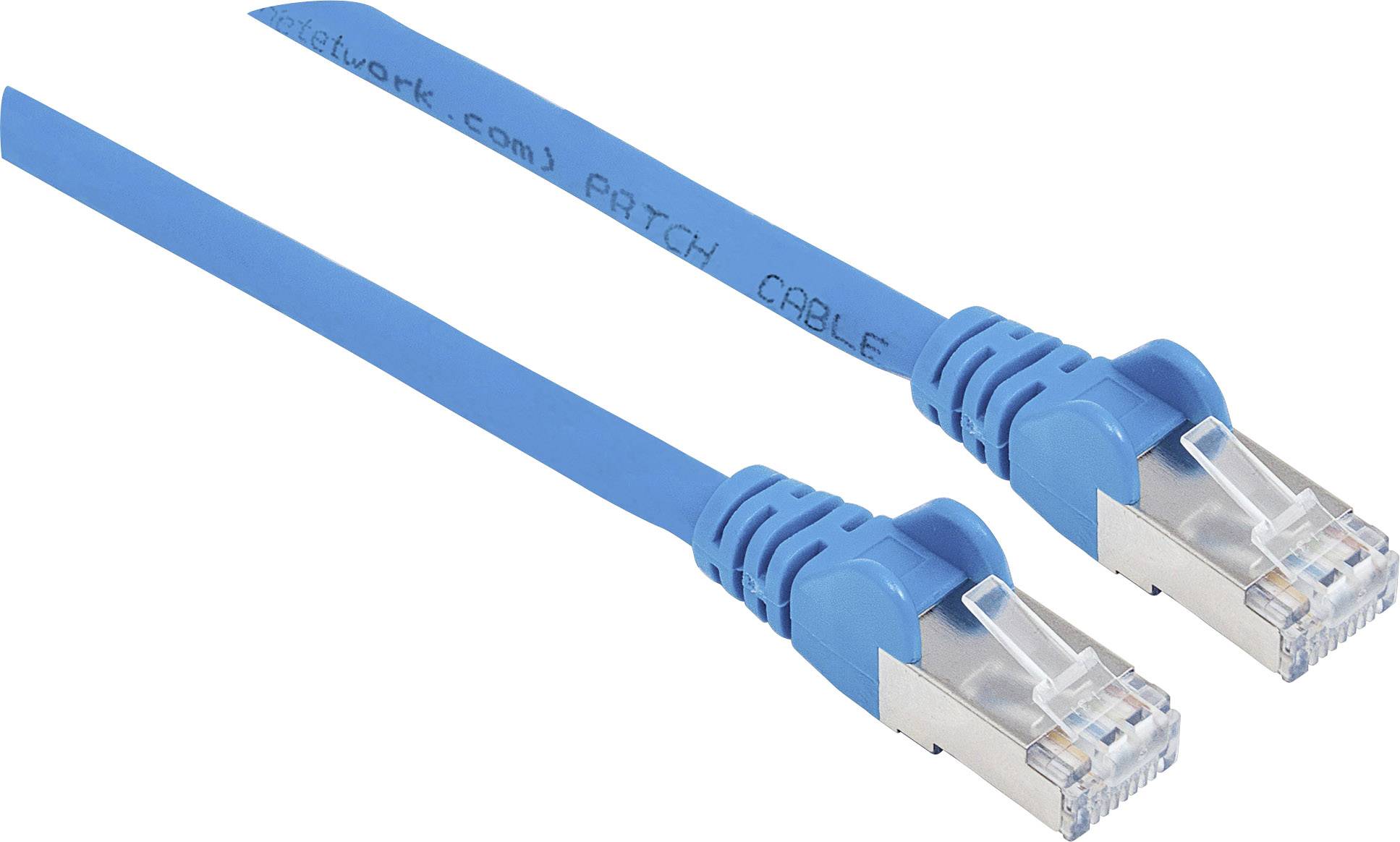 Intellinet 350815 RJ45 Nätverkkabel, Patchkabel CAT 6A S/FTP 30.00 m Blå Folieskärmning, Flätad skärmning, Halogenfri 1
