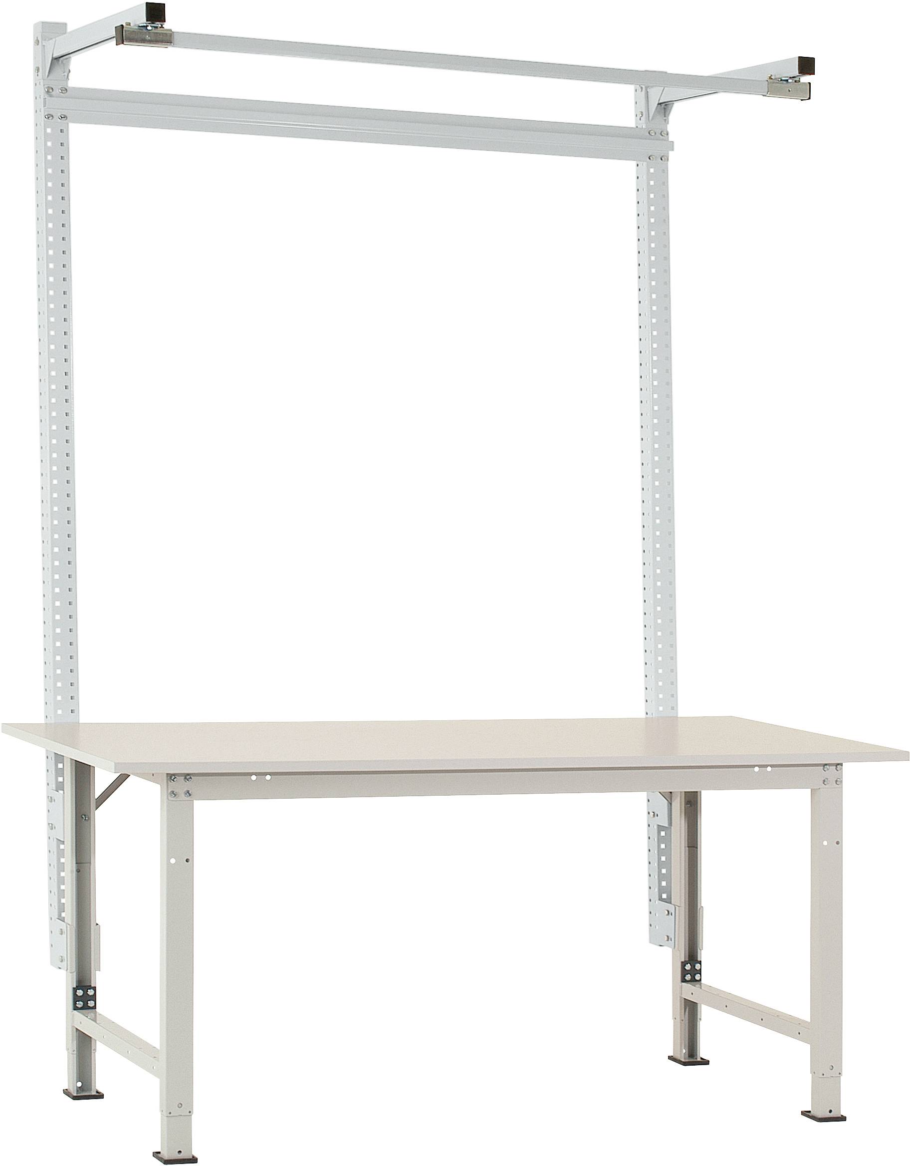 Manuflex AS1603.7035 Byggportal med arm i ljusgrå RAL 7035, för PACKPOOL Special med bredd på 1500 mm