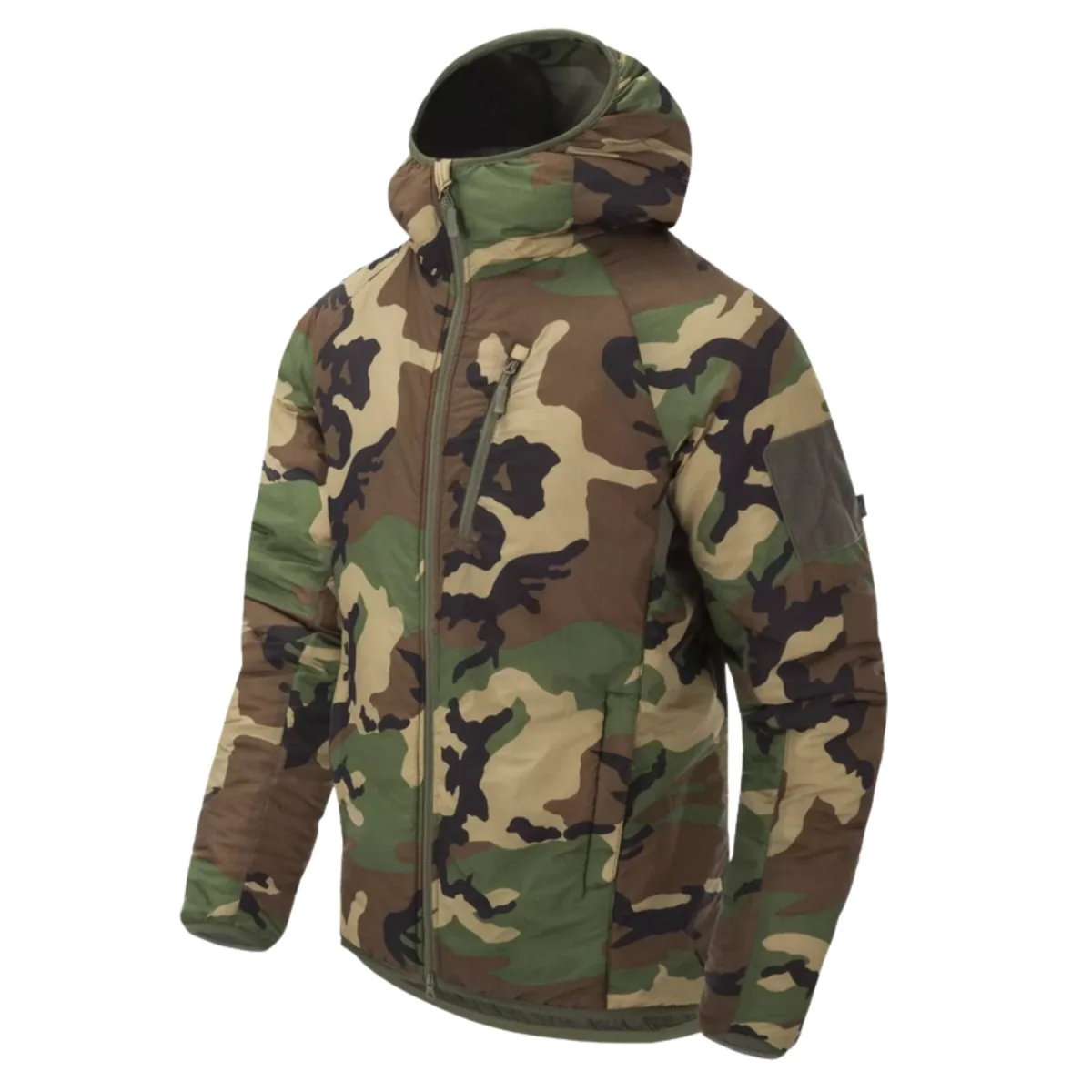 Helikon-Tex Wolfhound Hoodie Jacka Nylon Windpack Isolerad Woodland Camo