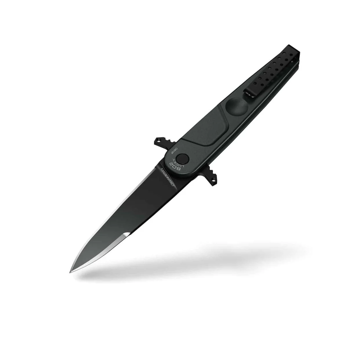ExtremaRatio BD2 LUCKY BLACK fickkniv Bohler N690 stålblad med slätt kant