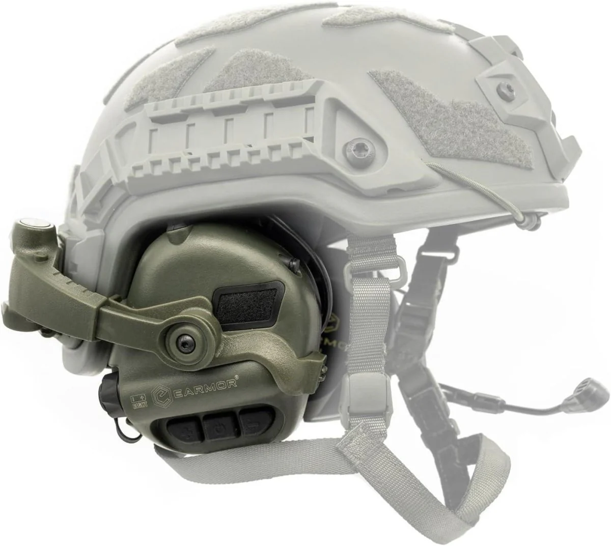 EARMOR M32X Plus elektroniskt hörselskydd ARC Rail Headset Olive