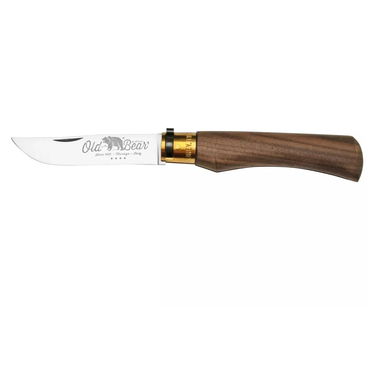 Antonini Old Bear Fickkniv 10cm Rostfritt stål Blad Valnötsträ Handtag