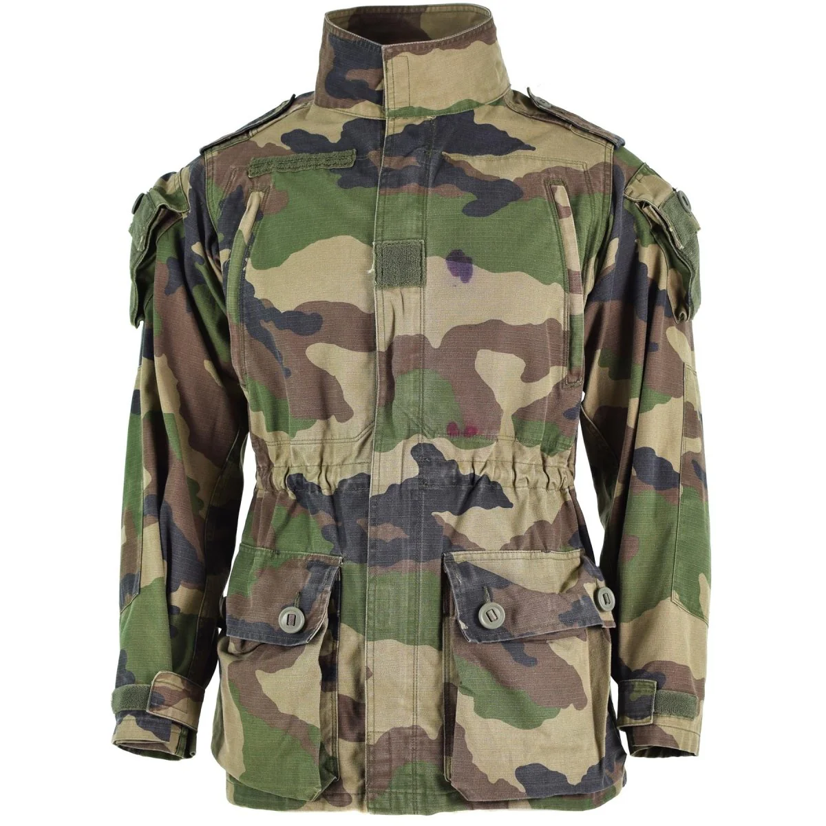Äkta franska armésmockjacka CCE Camo Military Combat Parka Sateen Felin T4