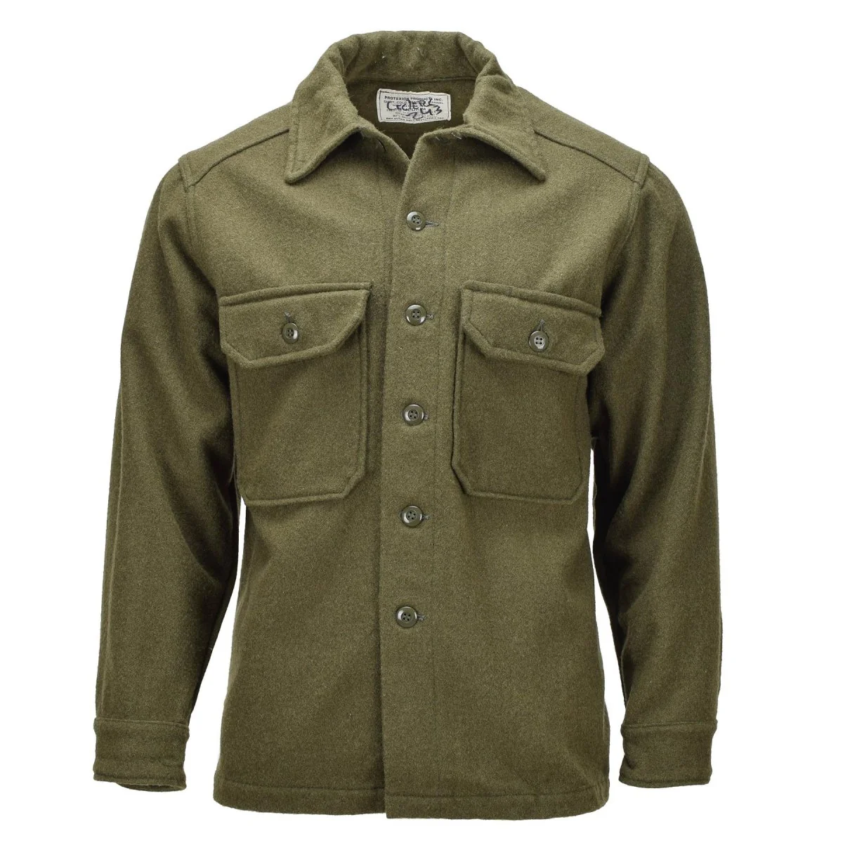 Original kanadensisk armé ullfältjacka Vintage Military Surplus Olive