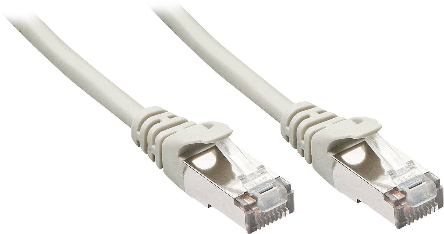 LINDY 48349 RJ45 Nätverkkabel, Patchkabel CAT 5e F/UTP 20.00 m Grå med låsskydd 1 st