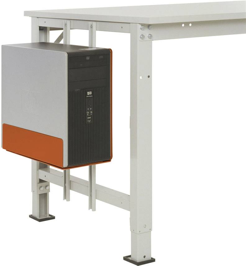 Manuflex LZ3590.2001 ESD ESD-CPU-hållare i rödorange RAL 2001, B x D x H = 180-250 x 450 x 290 mm