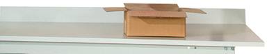 Manuflex AS1231.7035 Bakväggsgalleri i ljusgrå RAL 7035 för packbord, BxDxH = 1500 x 1,5 x 100 mm