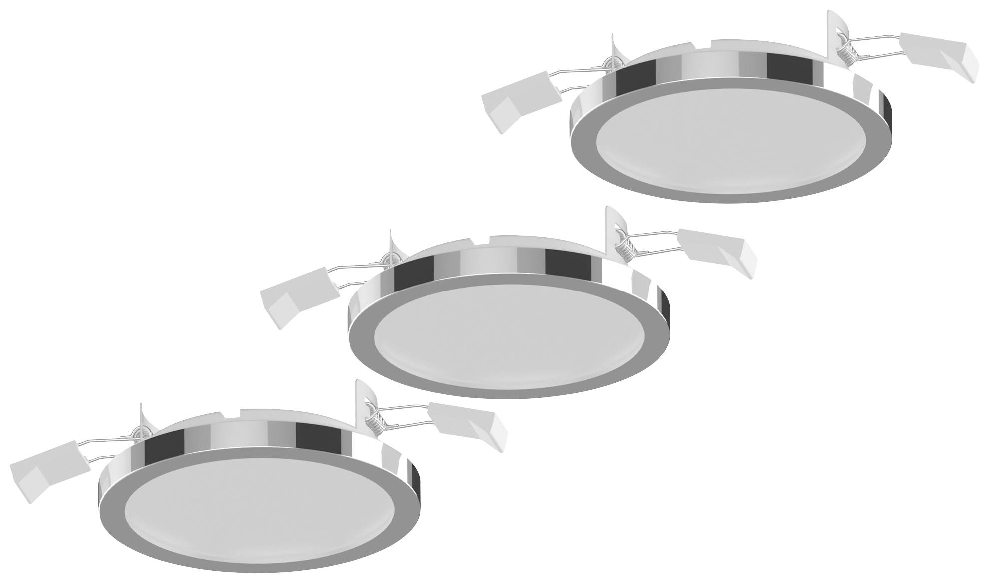 LightMe LM85660 Aqua LED-inbyggnadsbelysning Set 3 st LED GX53 18 W Krom