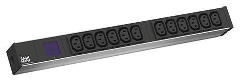 Bachmann 800.2055 19 tum Nätverksskåp-förgreningsdosa 1 U IEC C13 10A Svart