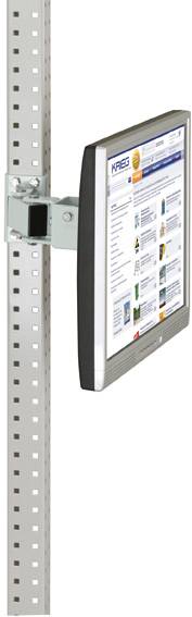 Manuflex ZB3629.7035 Monitorhållare för UNIVERSAL och PROFFS med 80 mm dubbellänk, VESA-adapter 75 mm, i ljusgrå RAL 703