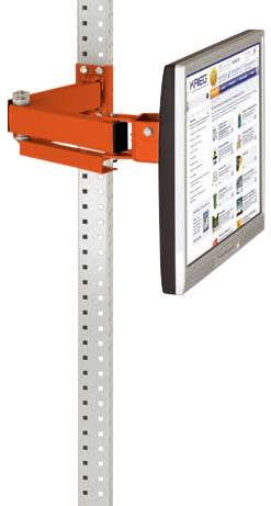 Manuflex ZB3639.2001 Monitorbärare för UNIVERSAL och PROFFS med 500 mm dubbellänk, VESA-adapter 100 mm, i rödorange RAL