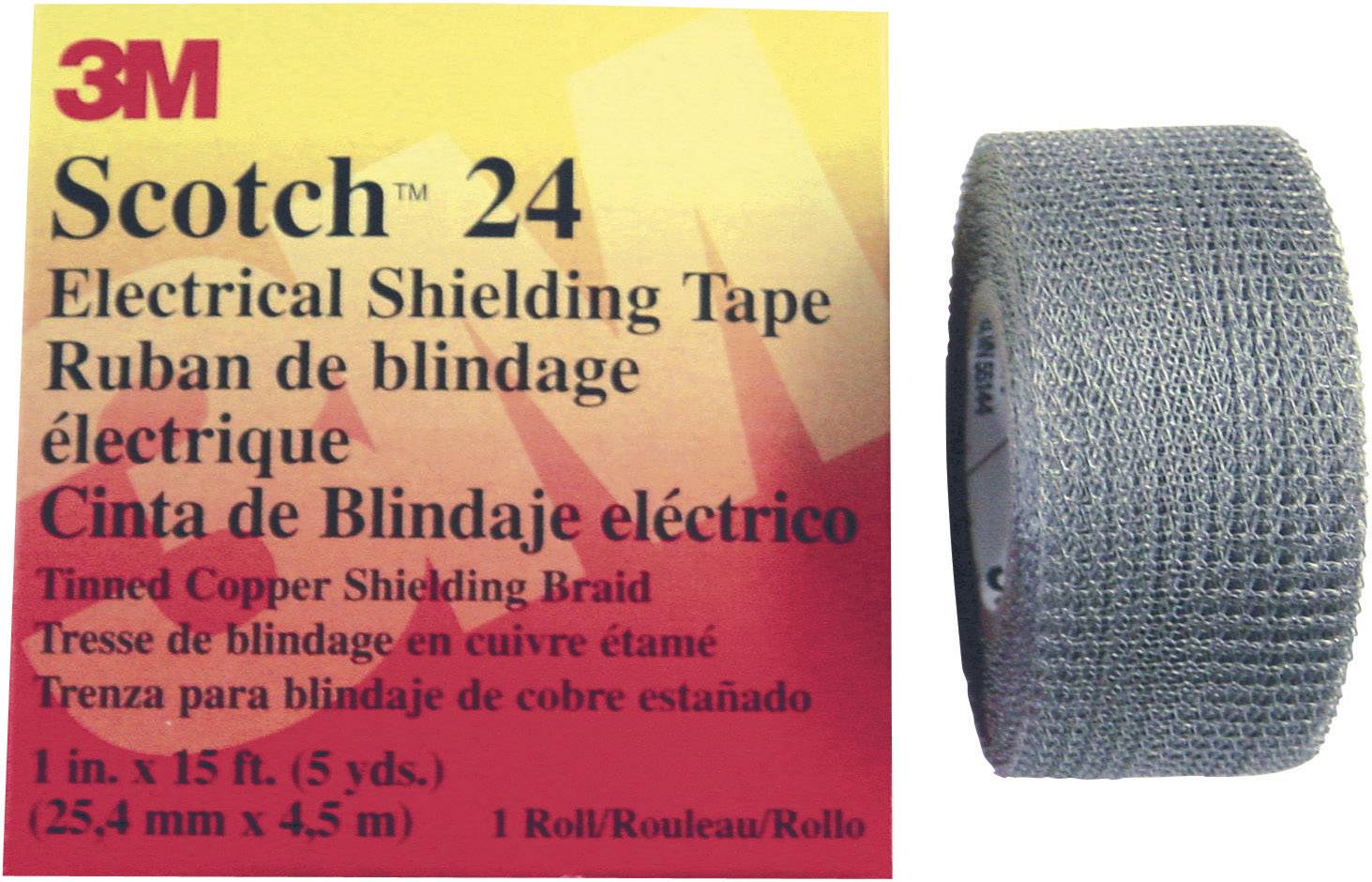 3M SCOTCH24-25X4.5 Avskärmningstejp Scotch® 24 Silver (L x B) 4.5 m x 25 mm 1 st
