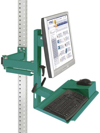 Manuflex ZB3628.0001 Ergonomi monitorhållare för UNIVERSAL och PROFFS med tangentbord- och musyta, VESA-adapter 100 mm