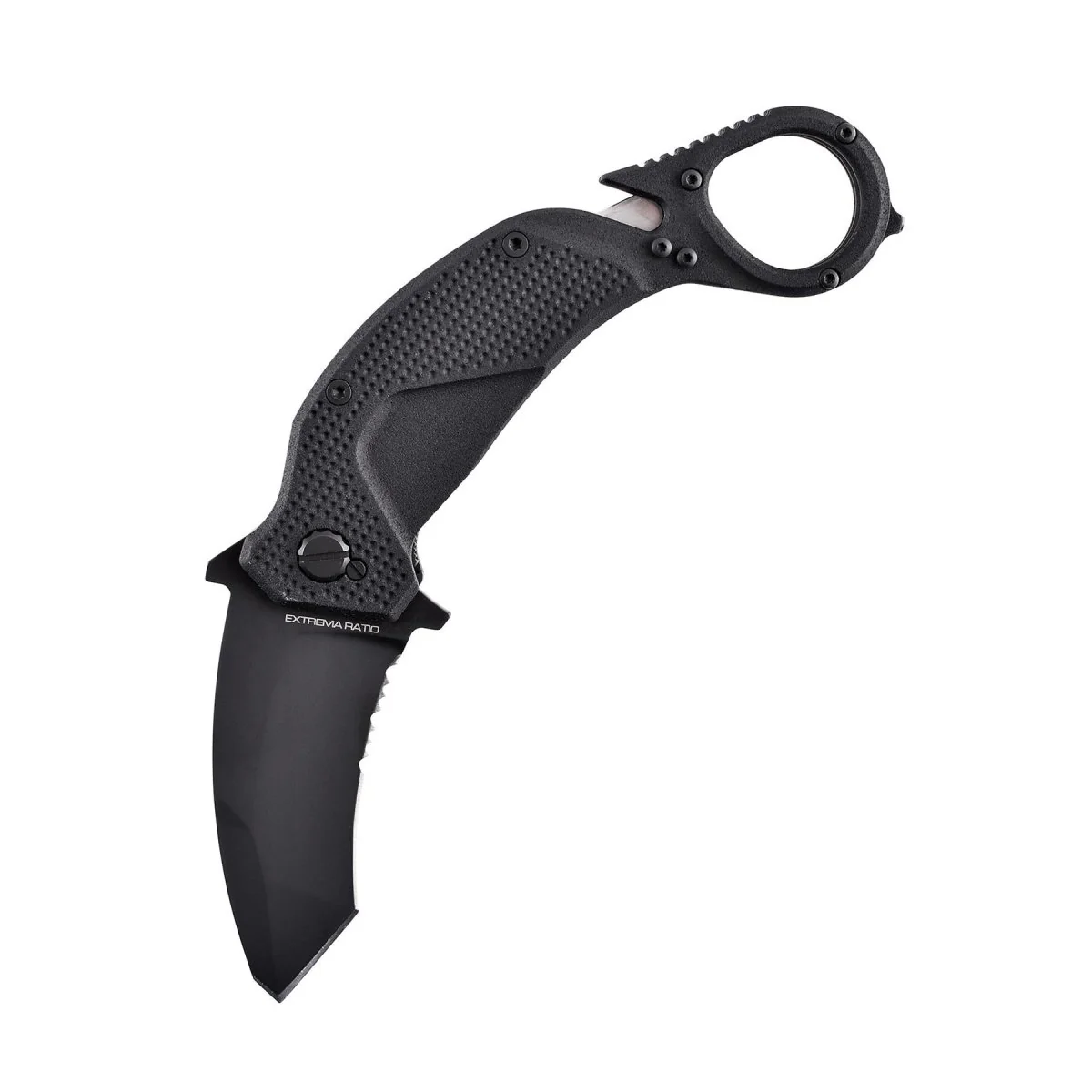 ExtremaRatio NIGHTMARE SVART fickkniv fällbar tanto karambit rostfri N690