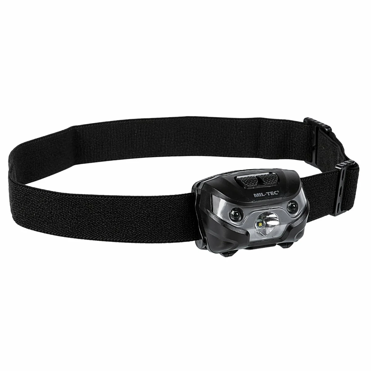 MIL-TEC CREE XPE LED-strålkastare 200 Lumen justerbar huvudlampa Röd Ljus Svart