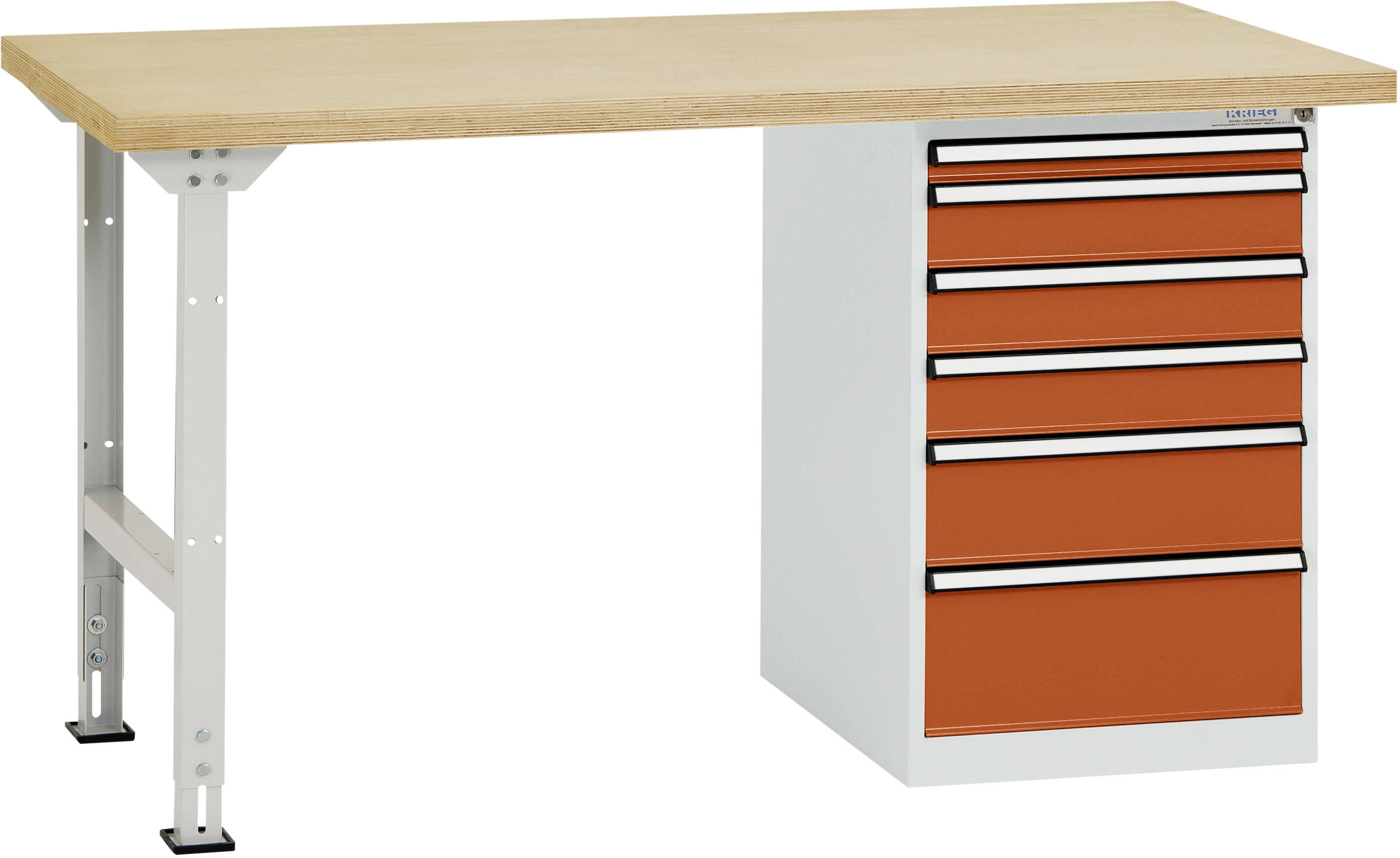 Manuflex TP5088.2001 Arbetsbänksystem Rödorange (RAL 2001)