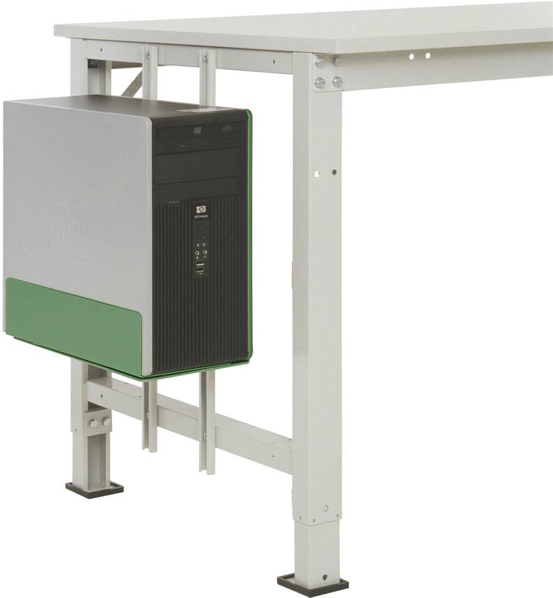 Manuflex LZ3590.6011 ESD ESD-CPU-hållare i Resedagrön RAL 6011, BxDxH = 180-250 x 450 x 290 mm