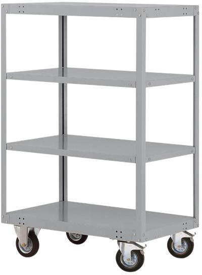 Manuflex TRANSOMOBIL TP4133.9006 Hyllvagn bromsar Stål pulverlackerat Aluminiumsilver
