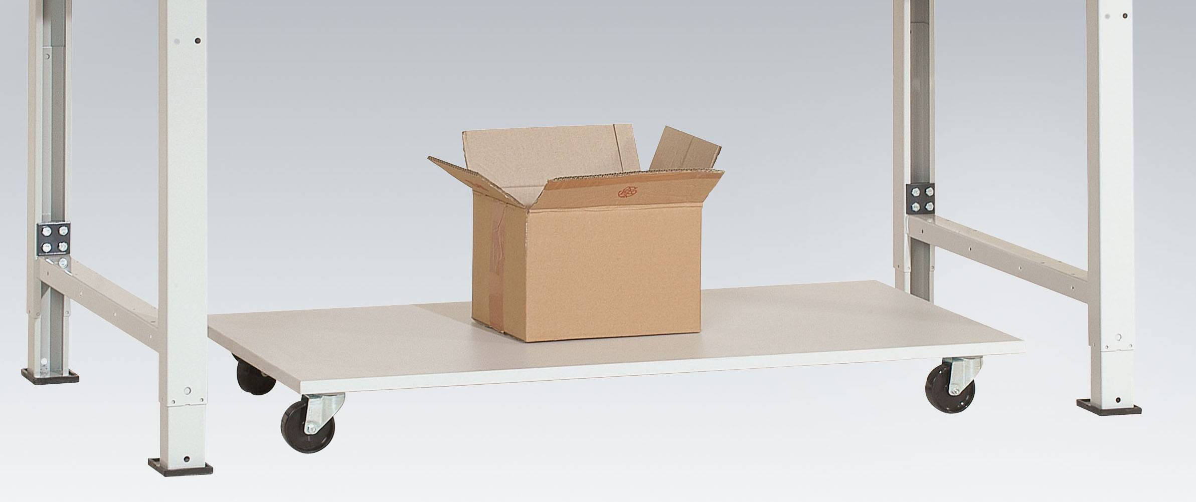 Manuflex AS1161.7035 Förvaringsmagasin, på hjul 875 x 500mm, utan bygel RAL7035 ljusgrå Ljusgrå