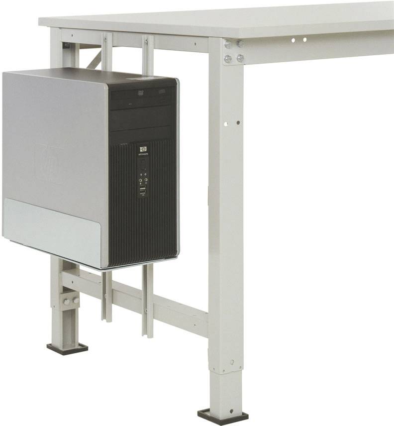 Manuflex LZ3590.7035 ESD ESD-CPU-hållare i ljusgrå RAL 7035, B x D x H = 180-250 x 450 x 290 mm