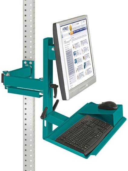 Manuflex ZB3628.5021 Ergonomi monitorhållare för UNIVERSAL och PROFFS med tangentbord- och musyta, VESA-adapter 100 mm
