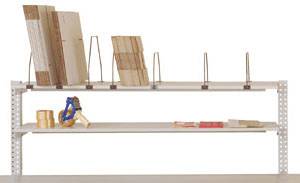 Manuflex AS1282.7035 Förvaring med stålbyglar för PACKPOOL-packbord, BxDxH 1375 x 500 x 420/270 mm