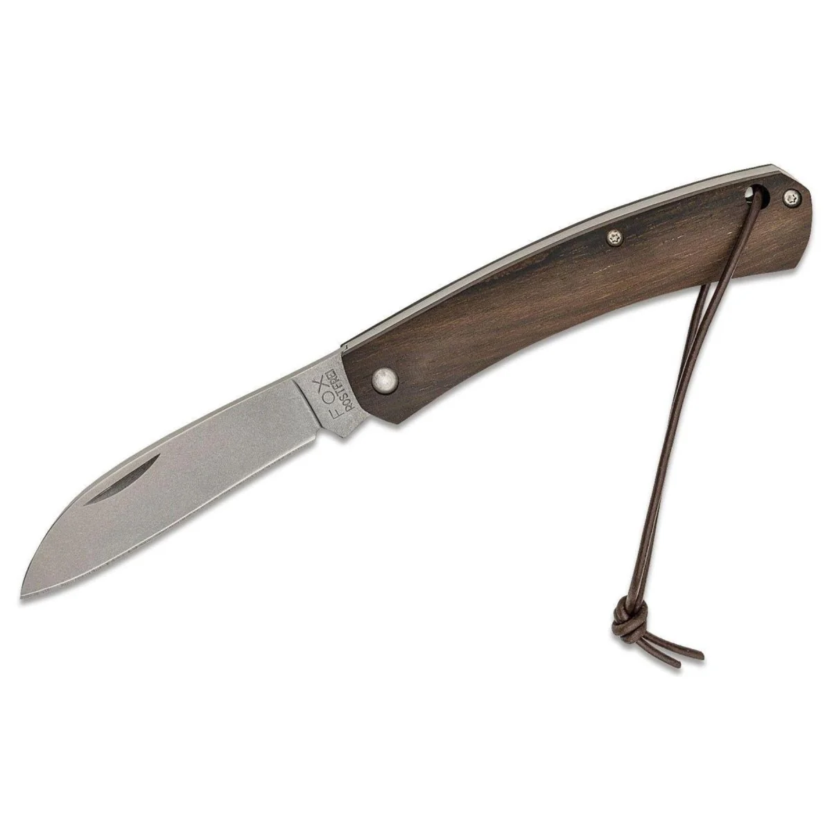 Fox Knives Märke Italien Segling fällkniv rostfritt stål ziricote trä skaft