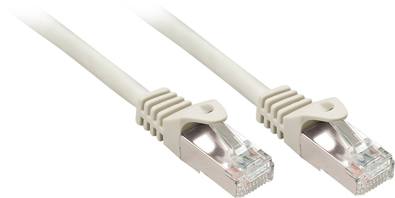 LINDY 48390 RJ45 Nätverkkabel, Patchkabel CAT 5e F/UTP 0.50 m Grå med låsskydd 1 st