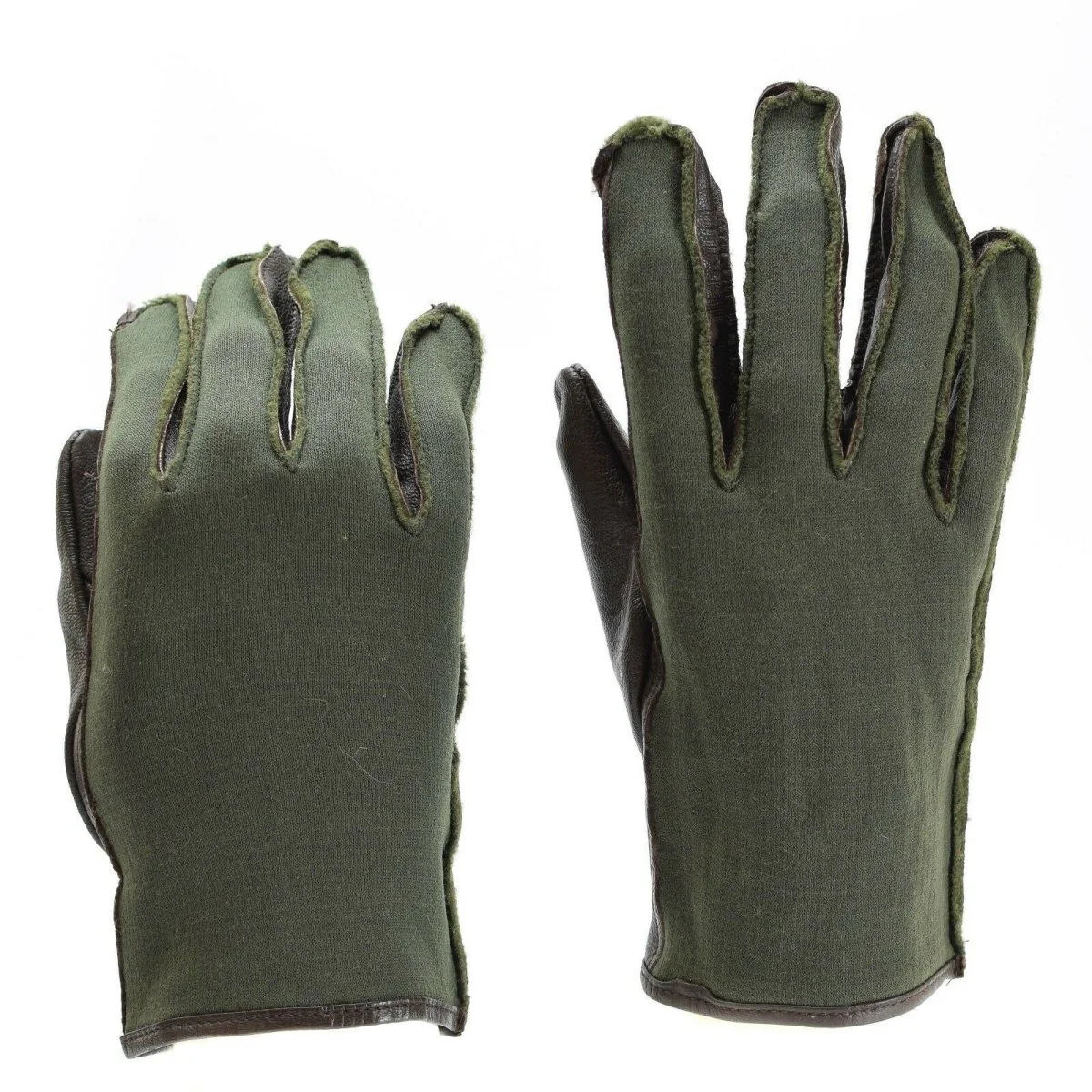 Original belgisk armé stridshandskar wwii stil handskar nylon läder oliv ny